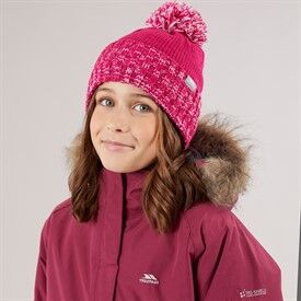 Trespass Girls Nefti Knitted Bobble Hat Pink Lady Trespass Girls Nefti Knitted Bobble Hat Pink Lady