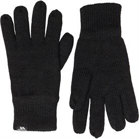 Trespass Mens Bargo Knitted Gloves Black Trespass Mens Bargo Knitted Gloves Black