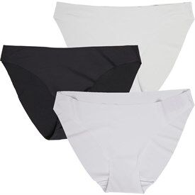 Brave Soul Womens Sammy Three Pack Briefs Black/Grey/White Brave Soul Womens Sammy Three Pack Briefs Black/Grey/White
