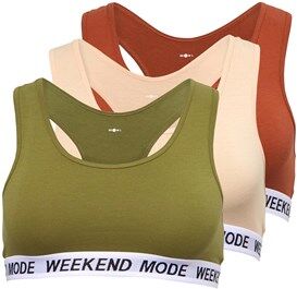 Brave Soul Womens Weekend Three Pack Racer Back Bralet Sand/Khaki/Redwood Brave Soul Womens Weekend Three Pack Racer Back Bralet Sand/Khaki/Redwood
