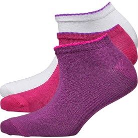 SKECHERS Girls Basic Sneaker Socks Three Pack Very Berry SKECHERS Girls Basic Sneaker Socks Three Pack Very Berry