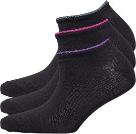 SKECHERS Girls Basic Sneaker Socks Three Pack Black SKECHERS Girls Basic Sneaker Socks Three Pack Black