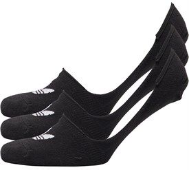 adidas Originals Three Pack No Show Socks Black/Black/Black adidas Originals Three Pack No Show Socks Black/Black/Black