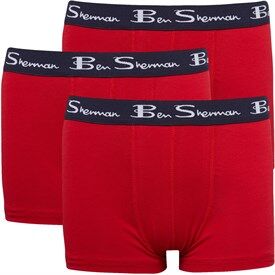 Ben Sherman Junior Boys Three Pack Waterfall Boxers Set Tango Red Ben Sherman Junior Boys Three Pack Waterfall Boxers Set Tango Red