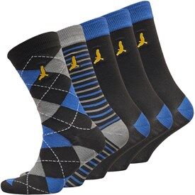 Brave Soul Mens Combo Five Pack Socks Jet Black/Grey & Royal Striped/Greyt & Royal Pattern Brave Soul Mens Combo Five Pack Socks Jet Black/Grey & Royal Striped/Greyt & Royal Pattern