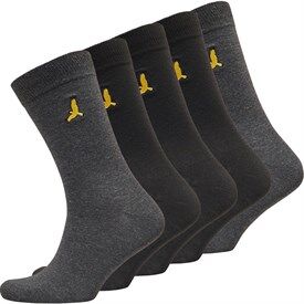 Brave Soul Mens Emblem Five Pack Socks Jet Black/Light Grey Marl/Optic White Brave Soul Mens Emblem Five Pack Socks Jet Black/Light Grey Marl/Optic White