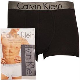 Calvin Klein Mens Customized Stretch Trunks Black Calvin Klein Mens Customized Stretch Trunks Black