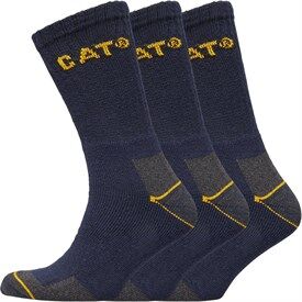 Caterpillar Mens Workwear Three Pack Crew Socks Navy Caterpillar Mens Workwear Three Pack Crew Socks Navy