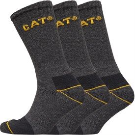 Caterpillar Mens Workwear Three Pack Crew Socks Charcoal Caterpillar Mens Workwear Three Pack Crew Socks Charcoal