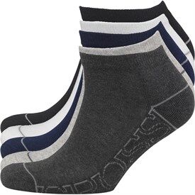 Crosshatch Mens Tibula Five Pack Trainer Socks Black/White/Navy/Light Grey/Dark Grey Crosshatch Mens Tibula Five Pack Trainer Socks Black/White/Navy/Light Grey/Dark Grey