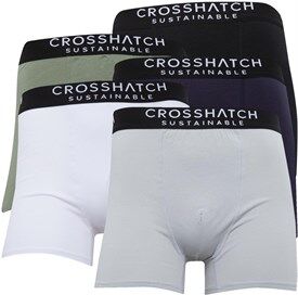 Crosshatch Mens Five Pack Boxers Black/Charcoal/Marl/White/Navy/Khaki Crosshatch Mens Five Pack Boxers Black/Charcoal/Marl/White/Navy/Khaki