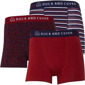 Duck and Cover Mens Kangas Boxer Shorts Three Pack Red Duck and Cover Mens Kangas Boxer Shorts Three Pack Red