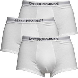 Emporio Armani Three Pack Trunks White/White/White Emporio Armani Three Pack Trunks White/White/White