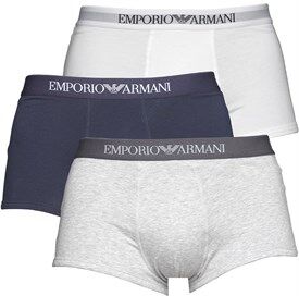 Emporio Armani Three Pack Trunks White/Grey/Navy Blue Emporio Armani Three Pack Trunks White/Grey/Navy Blue