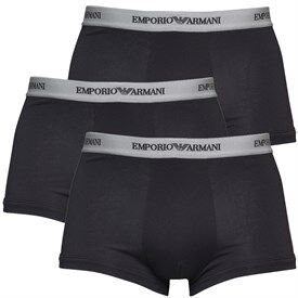 Emporio Armani Three Pack Trunks Black/Grey Emporio Armani Three Pack Trunks Black/Grey