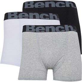 Bench Mens Conan Three Pack Boxers White/Black/Grey Bench Mens Conan Three Pack Boxers White/Black/Grey