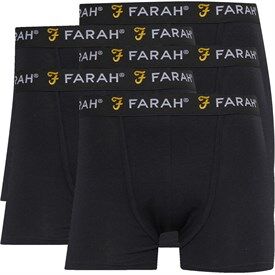 Farah Mens Chorley Five Pack Boxers Black Farah Mens Chorley Five Pack Boxers Black
