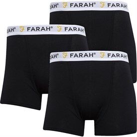 Farah Mens Hummond Three Pack Boxers Black Farah Mens Hummond Three Pack Boxers Black