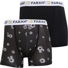 Farah Mens Hummond Two Pack Boxers Black Farah Mens Hummond Two Pack Boxers Black