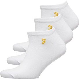 Farah Mens Rockville Three Pack Trainer Line Socks White Farah Mens Rockville Three Pack Trainer Line Socks White