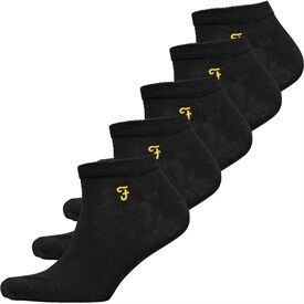 Farah Mens Freeman Five Pack Trainer Line Socks Black Farah Mens Freeman Five Pack Trainer Line Socks Black