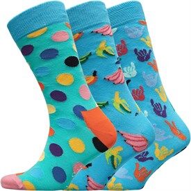 Happy Socks Mens Waterfall Three Pack Socks Multi Happy Socks Mens Waterfall Three Pack Socks Multi