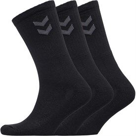 Hummel Three Pack Crew Socks Black Hummel Three Pack Crew Socks Black