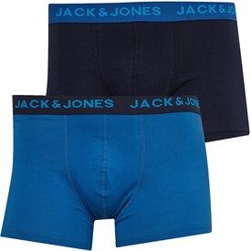 JACK AND JONES Mens Casper Trunks Two Pack Navy Blazer/Classic Blue JACK AND JONES Mens Casper Trunks Two Pack Navy Blazer/Classic Blue