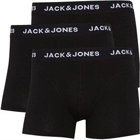 JACK AND JONES Mens Anthony Trunks Three Pack Black JACK AND JONES Mens Anthony Trunks Three Pack Black