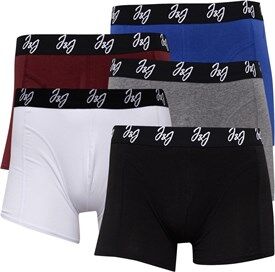JACK AND JONES Mens Simon Trunks Five Pack White/Black/Grey/Burgundy/Surf The Web JACK AND JONES Mens Simon Trunks Five Pack White/Black/Grey/Burgundy/Surf The Web