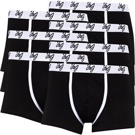 JACK AND JONES Mens Simon Piping Trunks Seven Pack Black/Black/Black/Black/Black/Black/Black JACK AND JONES Mens Simon Piping Trunks Seven Pack Black/Black/Black/Black/Black/Black/Black