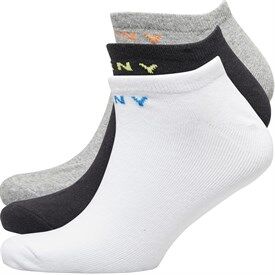 DKNY Mens Broadway Three Pack Trainer Liners Black/White/Grey DKNY Mens Broadway Three Pack Trainer Liners Black/White/Grey