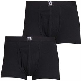 Kangaroo Poo Mens Two Pack Boxer Shorts Black/Black Kangaroo Poo Mens Two Pack Boxer Shorts Black/Black