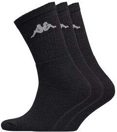 Kappa Mens Three Pack Crew Socks Black Kappa Mens Three Pack Crew Socks Black