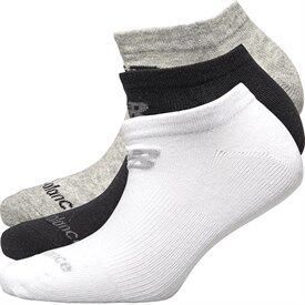 New Balance No Show Three Pack Socks Black/Grey/White New Balance No Show Three Pack Socks Black/Grey/White