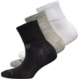 New Balance Quarter Three Pack Socks Black/Grey/White New Balance Quarter Three Pack Socks Black/Grey/White