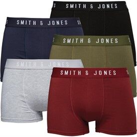 Smith And Jones Mens Nightfall Five Pack Boxers Black/Night Sky/Port/Olive Night/Light Grey Marl Smith And Jones Mens Nightfall Five Pack Boxers Black/Night Sky/Port/Olive Night/Light Grey Marl