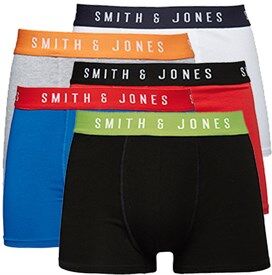 Smith And Jones Mens Mixup Five Pack Boxers Black-Green Flash/Classic Blue-True Red/True Red Smith And Jones Mens Mixup Five Pack Boxers Black-Green Flash/Classic Blue-True Red/True Red
