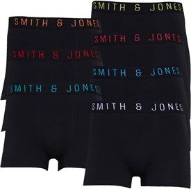 Smith And Jones Mens Prime Seven Pack Boxers Black Smith And Jones Mens Prime Seven Pack Boxers Black