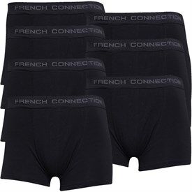 French Connection Mens Seven Pack Boxer Trunks Black French Connection Mens Seven Pack Boxer Trunks Black