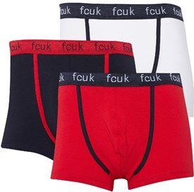 French Connection Mens FCUK Core Three Pack Boxers Marine/Red/White French Connection Mens FCUK Core Three Pack Boxers Marine/Red/White