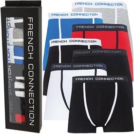 French Connection Mens Seven Pack FC Boxers Red/Black/White/Black/Prince/Grey/Bl French Connection Mens Seven Pack FC Boxers Red/Black/White/Black/Prince/Grey/Bl
