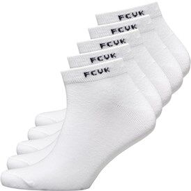 French Connection Mens FCUK Five Pack Trainer Socks White/Marine French Connection Mens FCUK Five Pack Trainer Socks White/Marine