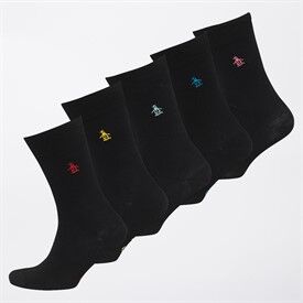Original Penguin Mens Five Pack Socks Black Original Penguin Mens Five Pack Socks Black