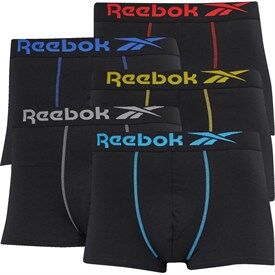 Reebok Mens Jet Five Pack Trunks Black/Black/Black/Black/Black Reebok Mens Jet Five Pack Trunks Black/Black/Black/Black/Black