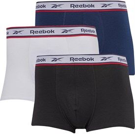 Reebok Mens Barlow Three Pack Trunks Black/White/Navy Reebok Mens Barlow Three Pack Trunks Black/White/Navy