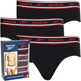 Reebok Mens Chase Three Pack Briefs Black Reebok Mens Chase Three Pack Briefs Black