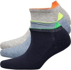 SKECHERS Boys Fashion Sneaker Socks Three Pack Fog SKECHERS Boys Fashion Sneaker Socks Three Pack Fog