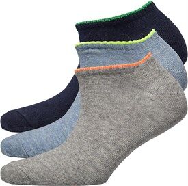 SKECHERS Boys Basic Sneaker Socks Three Pack Blue Depths SKECHERS Boys Basic Sneaker Socks Three Pack Blue Depths