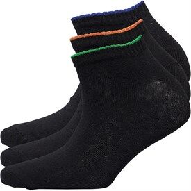 SKECHERS Boys Basic Sneaker Socks Three Pack Black SKECHERS Boys Basic Sneaker Socks Three Pack Black